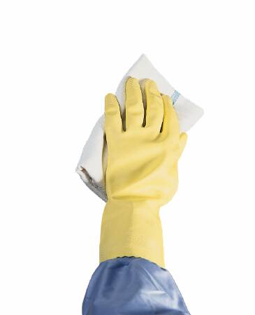 Gloves Utility Reusable Medium Flock Lined Latex Yellow 12 Inch Straight Cuff NonSterile  (1PR/PKG 12PR/BX 12BXS/CS) by Ansell Healthcare Products LLC  ID 8986